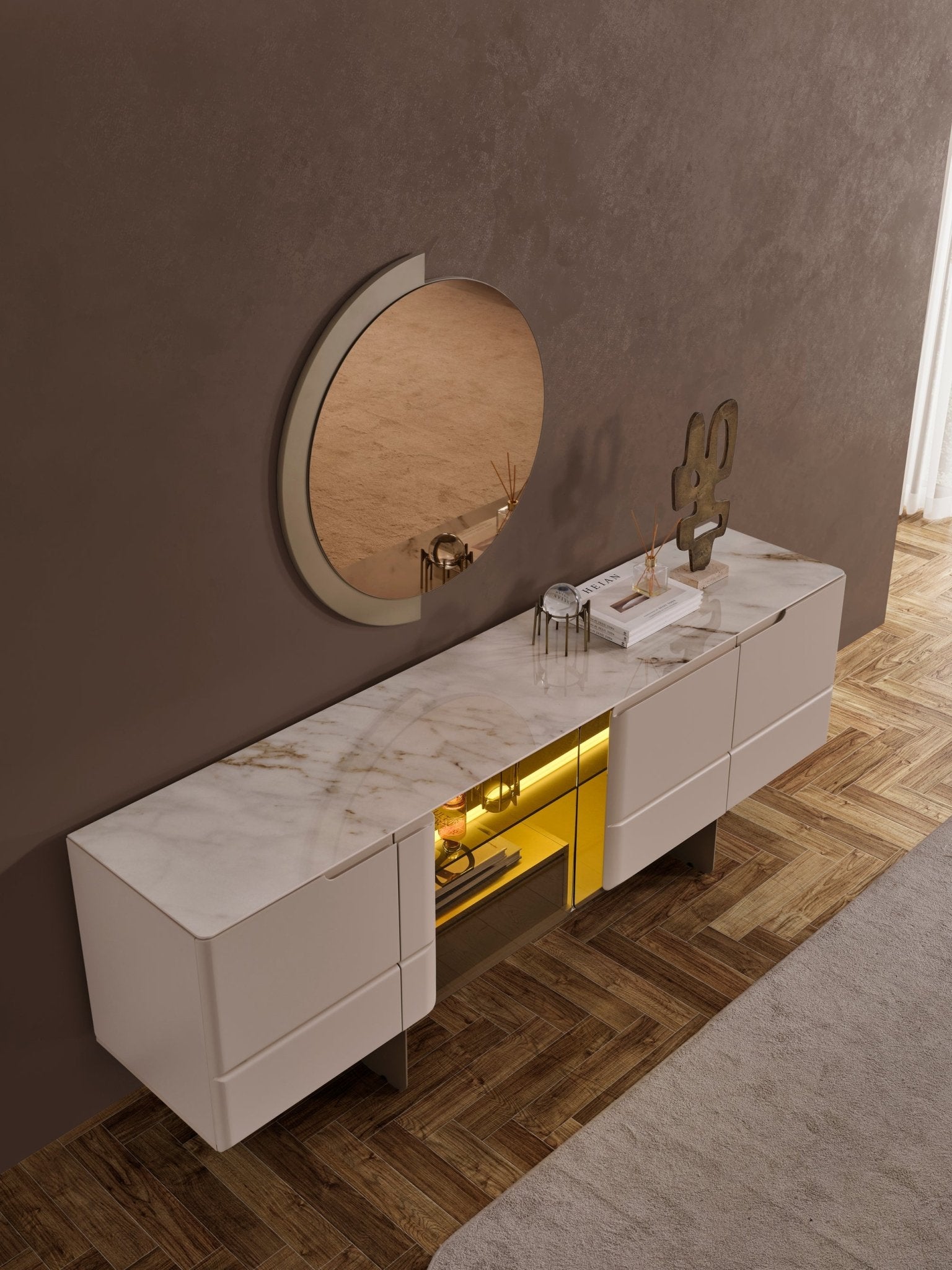 Nordic Luxury Konsol + Ayna - Rossohome