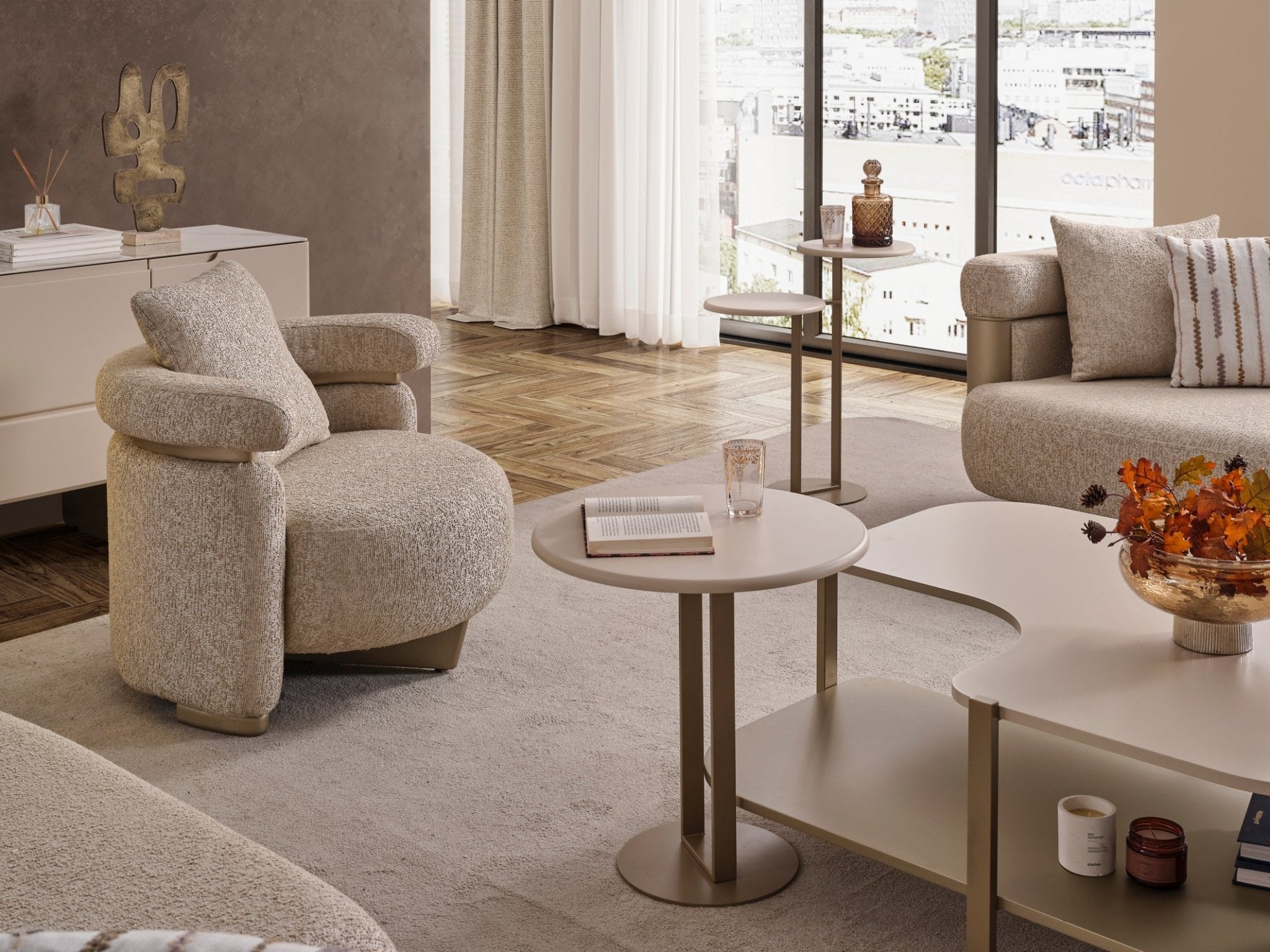 Nordic Luxury Yan Sehpa - Rossohome