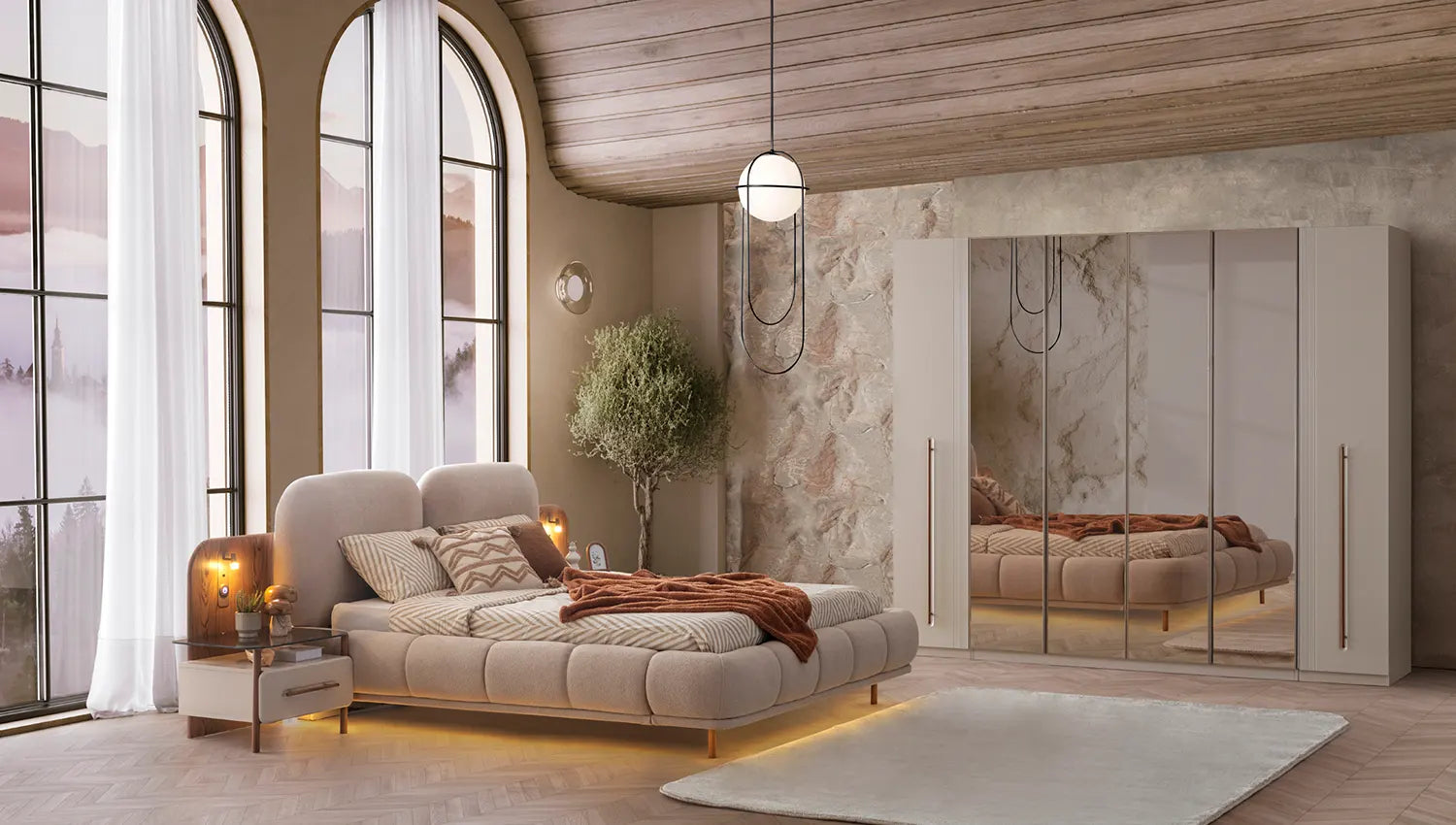 Rocco 4 Kapaklı Dolap Akorkdiyon