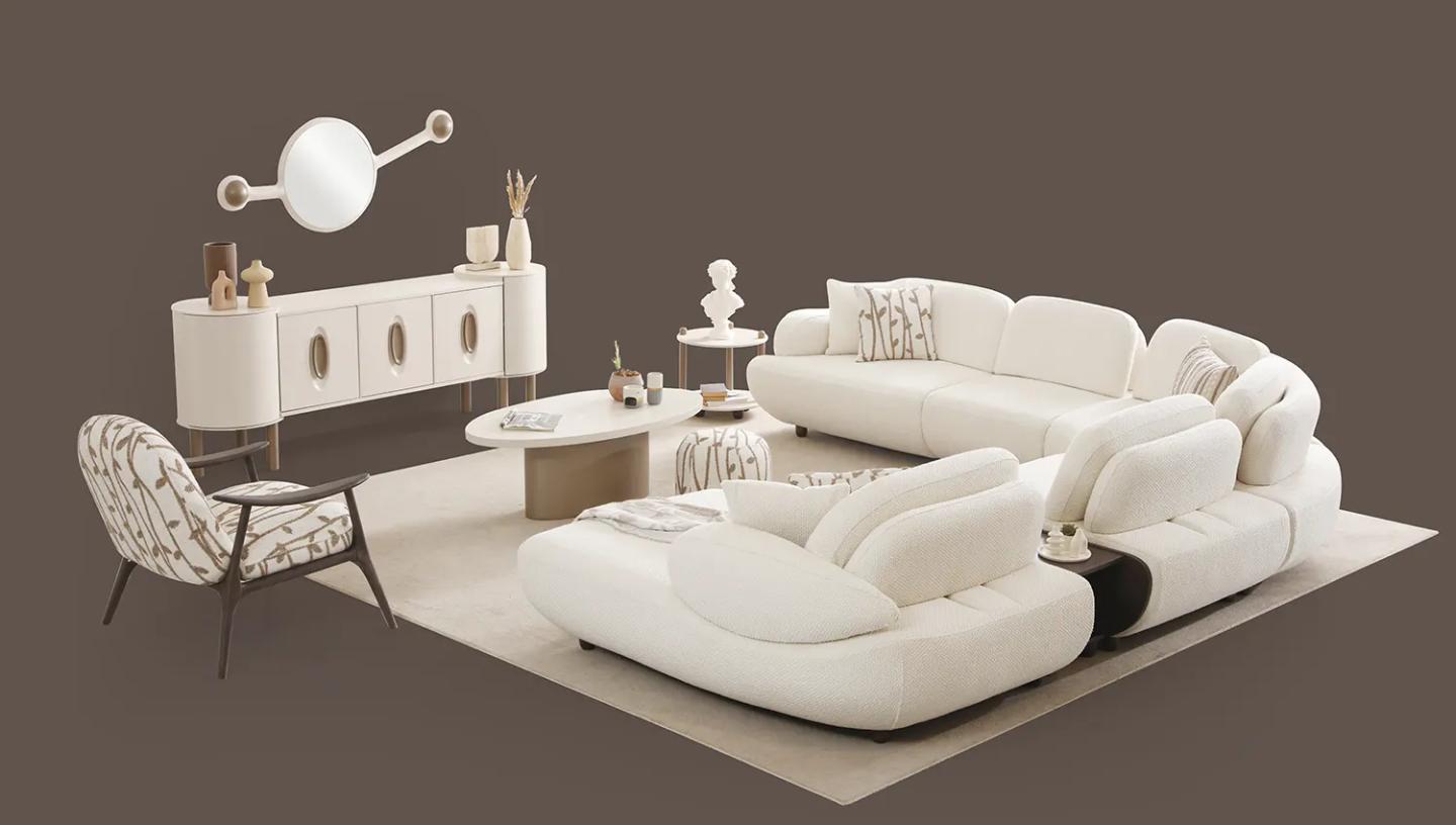 Maserati Krem Yemek Odası Takımı - Resim 3