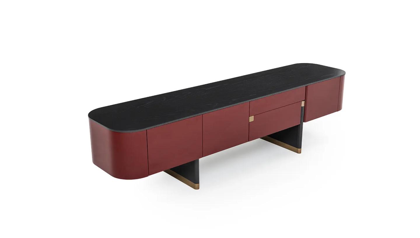 Delta Tv Ünitesi ( Bordo - Bronz) - Resim 3