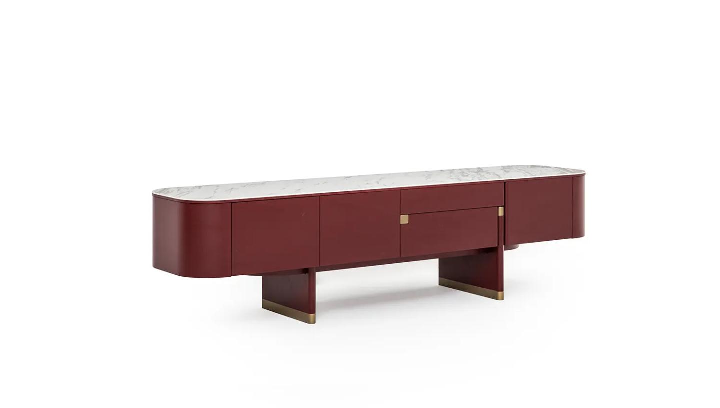 Delta Tv Ünitesi ( Bordo - Bronz) - Resim 1