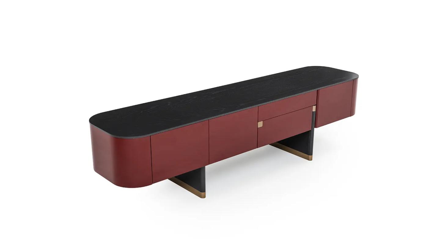 Delta Tv Ünitesi ( Bordo - Bronz) - Resim 2