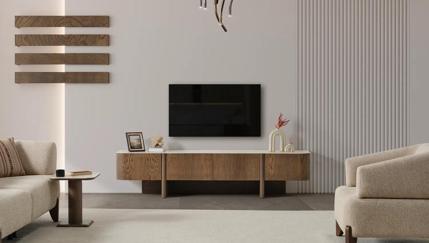Olimpo Tv Ünitesi (Koyu Ceviz) - Resim 2