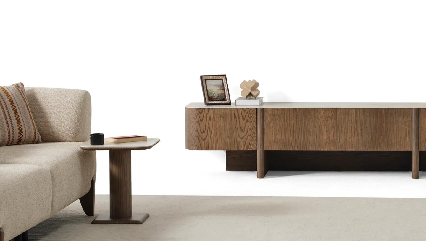 Olimpo Yan Sehpa (Koyu Ceviz) - Resim 4