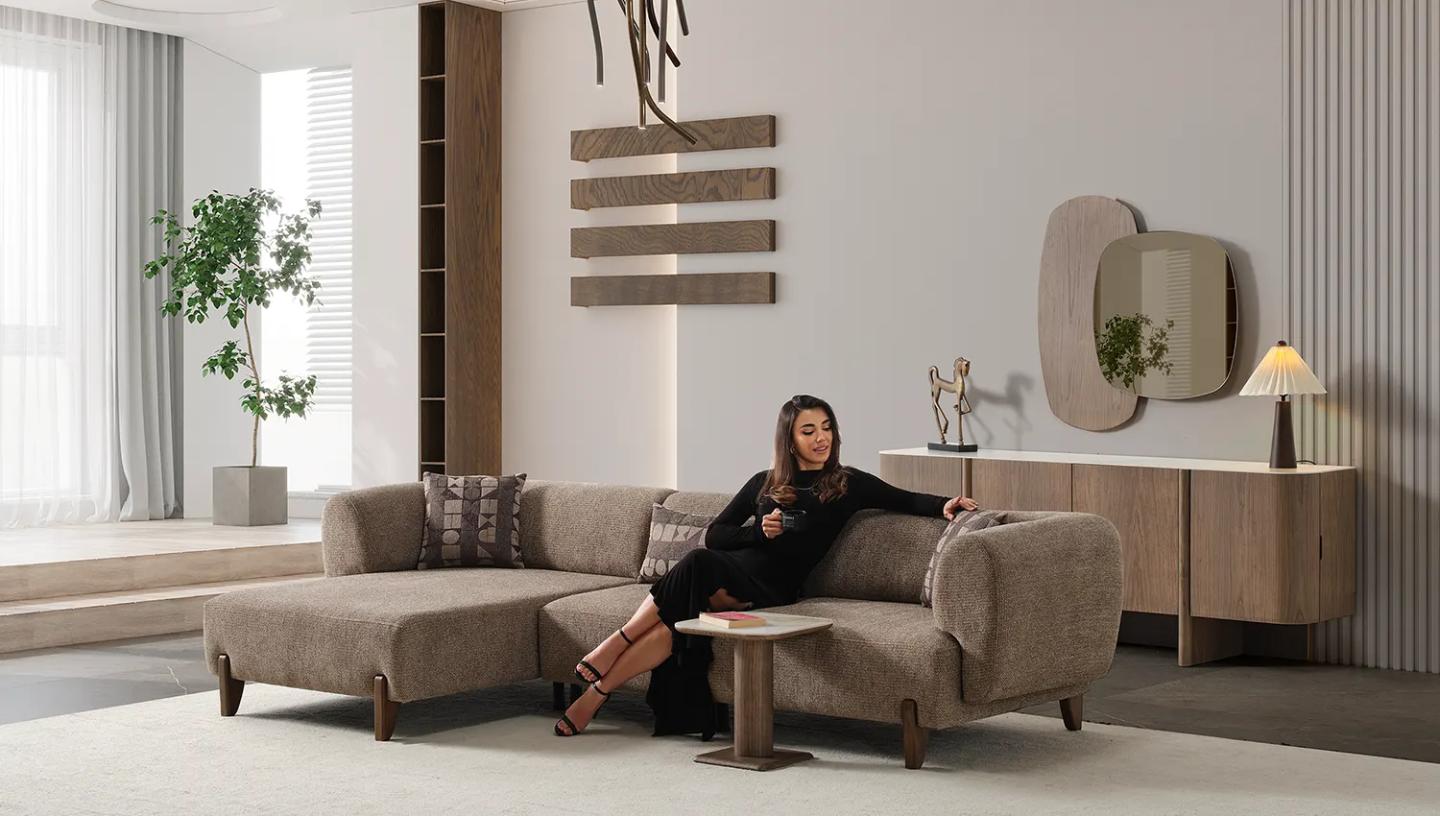 Olimpo Köşe Koltuk (Koyu Ceviz) - Resim 3