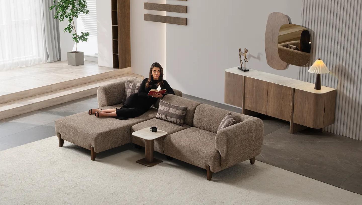 Olimpo Köşe Koltuk (Koyu Ceviz) - Resim 2