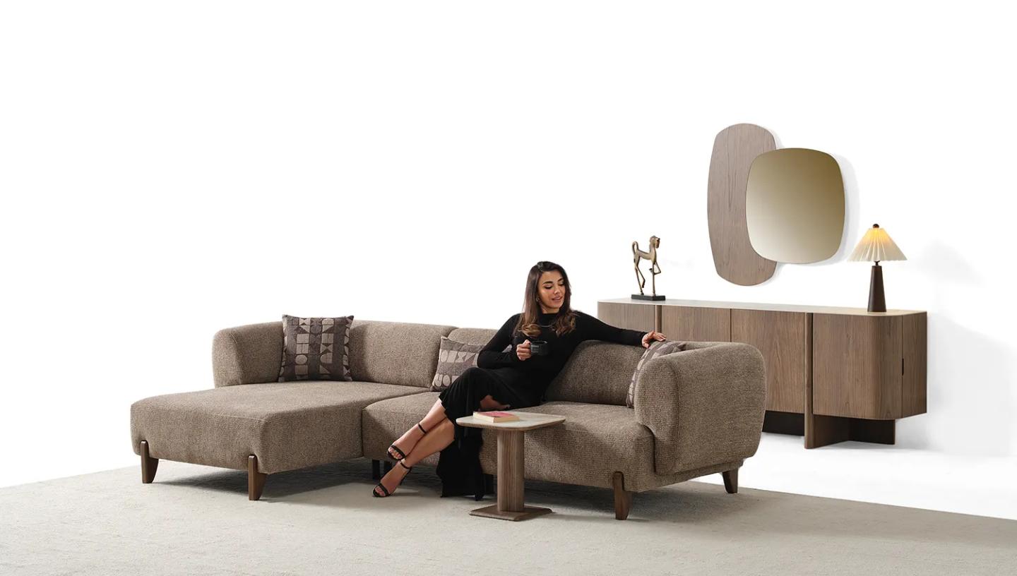 Olimpo Köşe Koltuk (Koyu Ceviz) - Resim 1