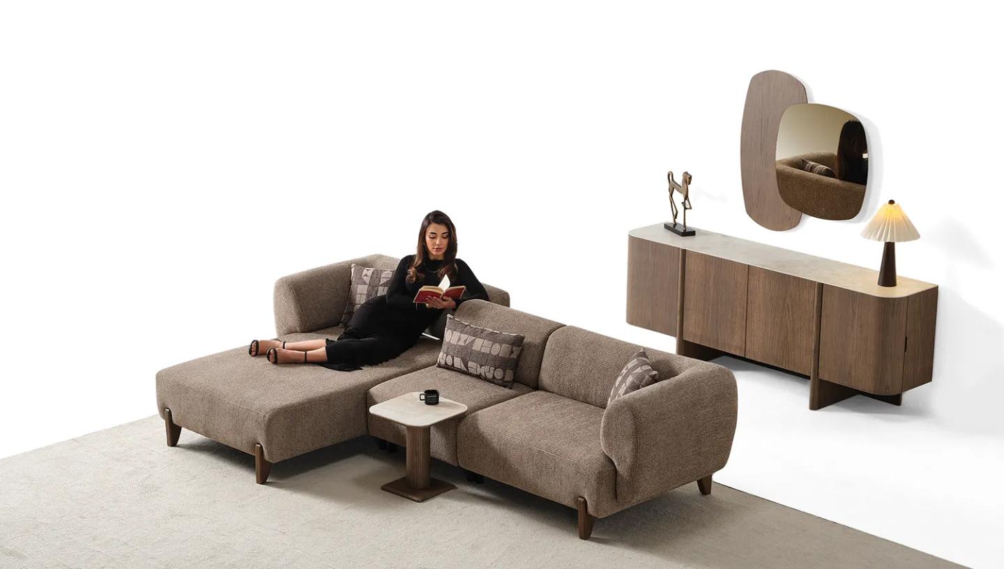 Olimpo Köşe Koltuk (Koyu Ceviz) - Resim 6