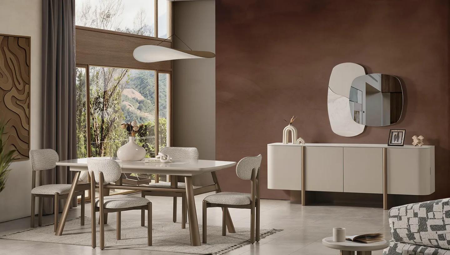 Hertech Yemek Odası Takımı ( Bronz) - Resim 1