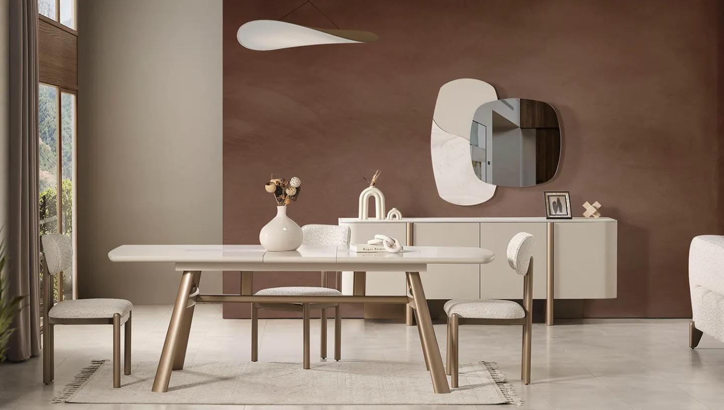 Hertech Yemek Odası Takımı ( Bronz) - Resim 3