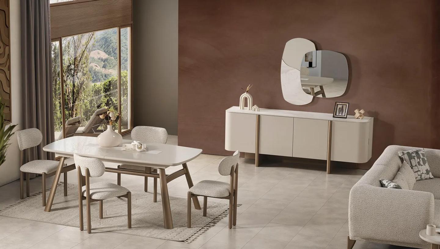 Hertech Yemek Odası Takımı ( Bronz) - Resim 4