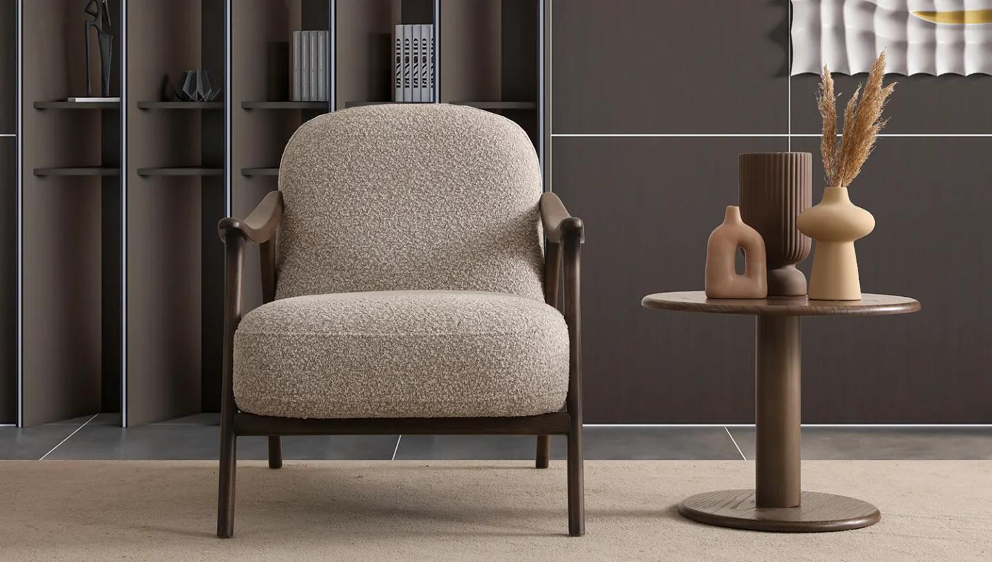 Rustic Dark Sıvamalı Yan Sehpa - Resim 1